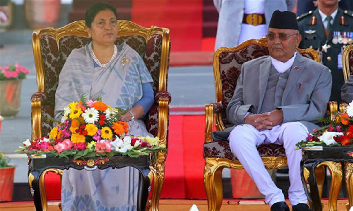 चिनियाँ टोलीको भेटपछि राष्ट्रपतिसँग प्रधानमन्त्री ओलीको दुई घन्टा छलफल